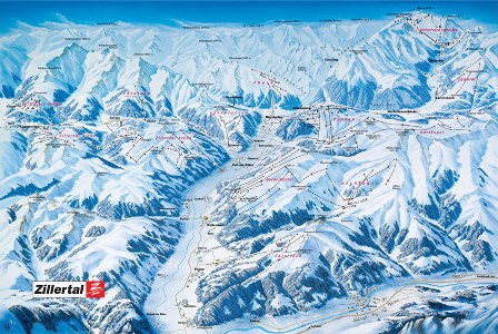 Skijanje Austrija Mayrhofen Zillertal karta dolaska